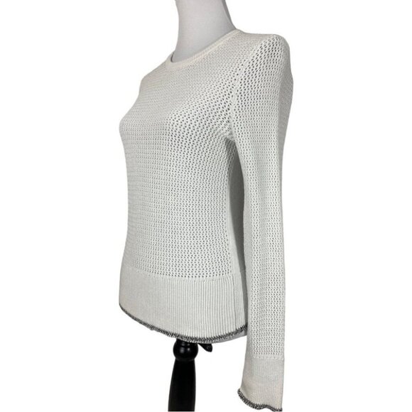 Rag & Bone Women's White Keyhole Crew Neck Stretch Designer Knit Sweater S/C34 - Picture 4 of 15